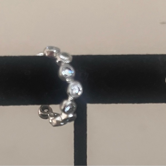 Elegant Cubic Zirconia 925 Sterling Silver Eternity Ring, 7" - Picture 3 of 3